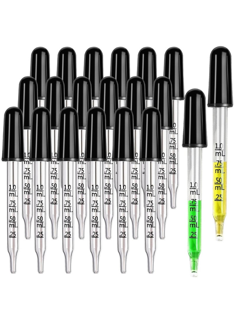 يوجي 20 جهاز كمبيوتر شخصي 1 مل قطرة العين الزجاجية ، ترقية أنابيب الامتصاص الفائقة مع رأس المطاط ، أداة القياس للزيوت ، المختبر ، الحرف ، الطب ، العناية بالبشرة - Image 1